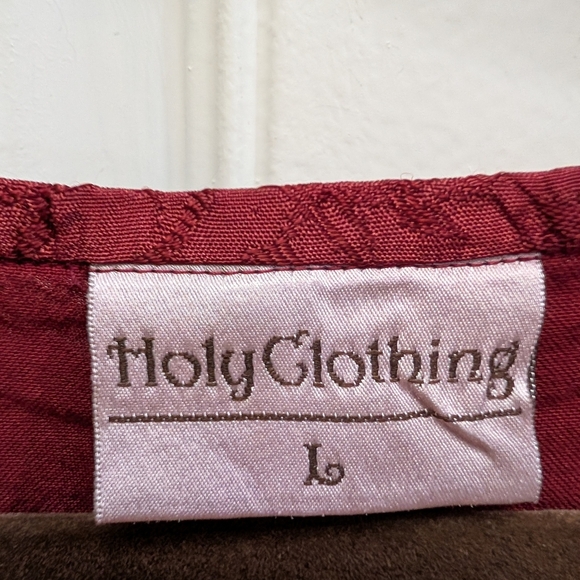 Holy Clothing Dark Red Flowy Tunic Top - Picture 3 of 5